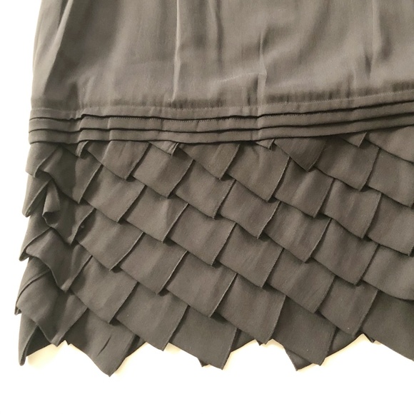 NWT Catherine Malandrino Silk Tired Skirt 10 Black - Picture 3 of 8